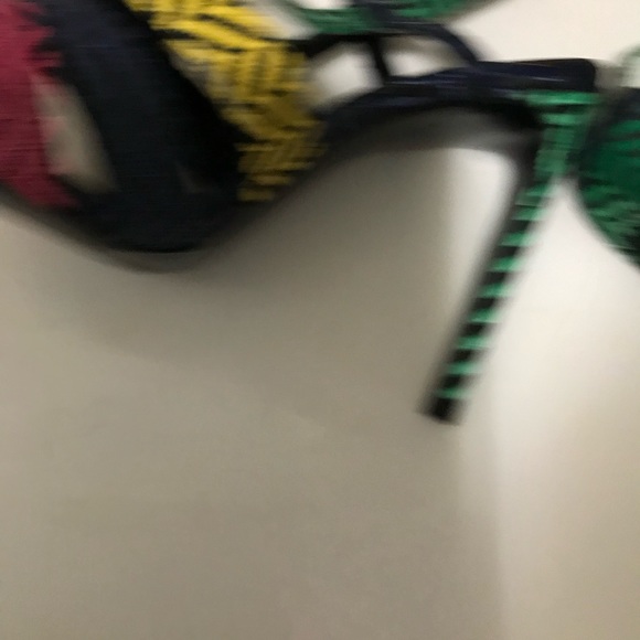 Multi color high heels sling backs shoes - Picture 5 of 11